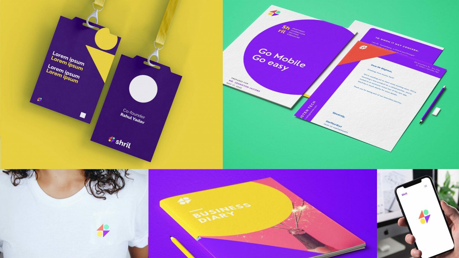 Shril identity on lanyards, stationery and merchandise